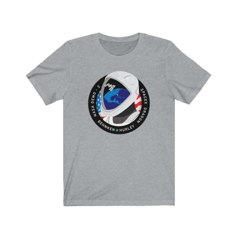 Space Merch Unisex Heavy Cotton Tee for SpaceX Demo-2 Mission Patch - Image 9