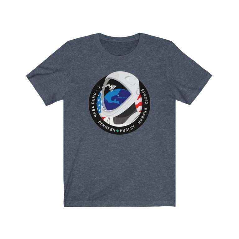 Space Merch Unisex Heavy Cotton Tee for SpaceX Demo-2 Mission Patch - Image 13