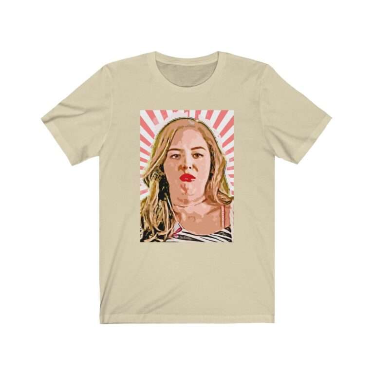 Erica Goldberg Throw Up Face Meme - Premium Unisex T-Shirt - Image 5