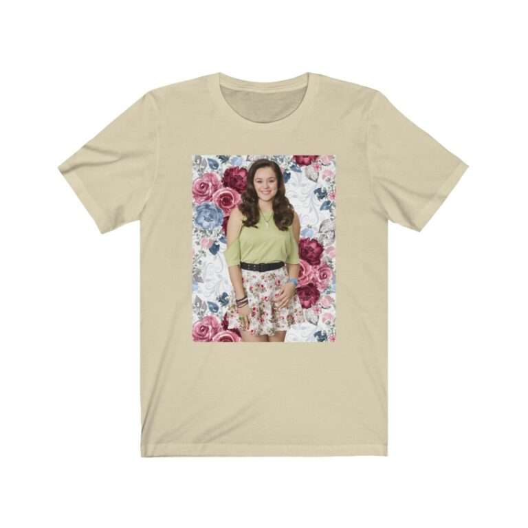 Actress Hayley Orrantia Floral Theme - Premium Unisex T-Shirt - Image 5