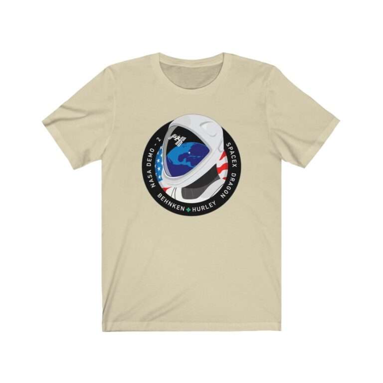Space Merch Unisex Heavy Cotton Tee for SpaceX Demo-2 Mission Patch - Image 5