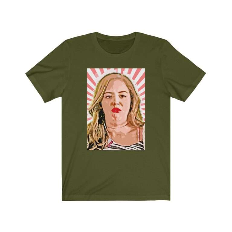 Erica Goldberg Throw Up Face Meme - Premium Unisex T-Shirt - Image 8