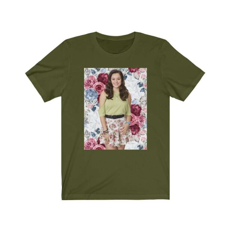 Actress Hayley Orrantia Floral Theme - Premium Unisex T-Shirt - Image 8