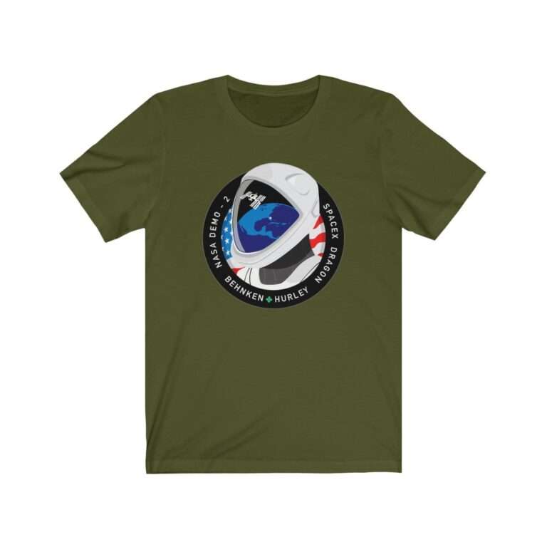 Space Merch Unisex Heavy Cotton Tee for SpaceX Demo-2 Mission Patch - Image 8