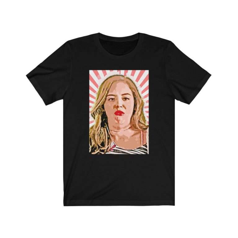 Erica Goldberg Throw Up Face Meme - Premium Unisex T-Shirt - Image 4