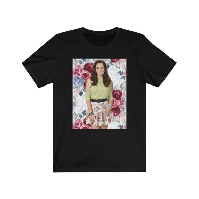 Actress Hayley Orrantia Floral Theme - Premium Unisex T-Shirt - Image 4