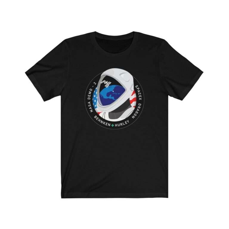Space Merch Unisex Heavy Cotton Tee for SpaceX Demo-2 Mission Patch