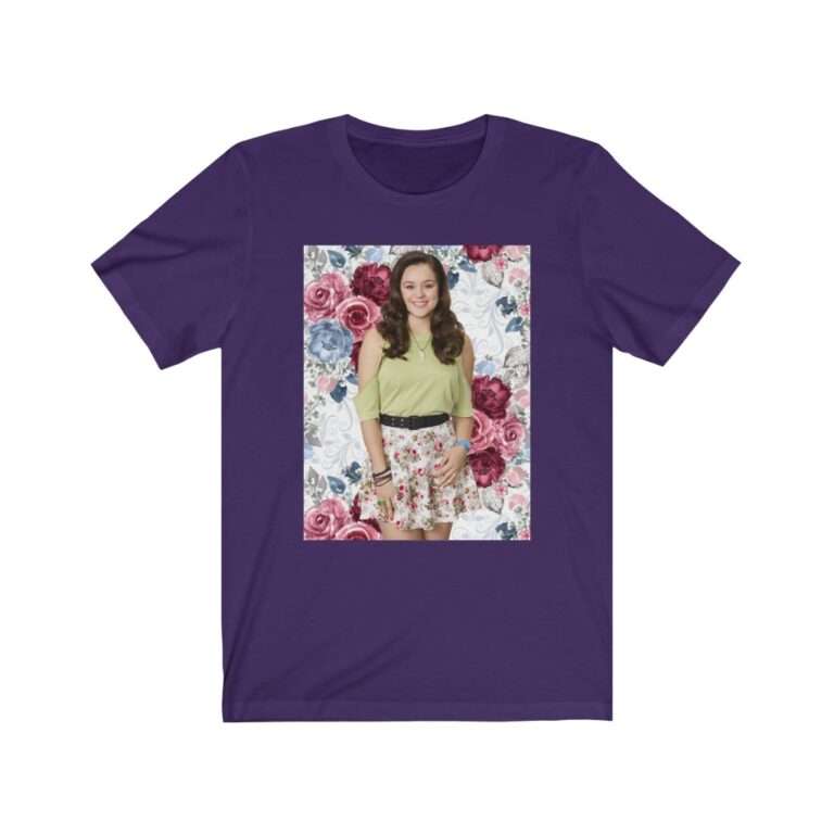 Actress Hayley Orrantia Floral Theme - Premium Unisex T-Shirt - Image 15