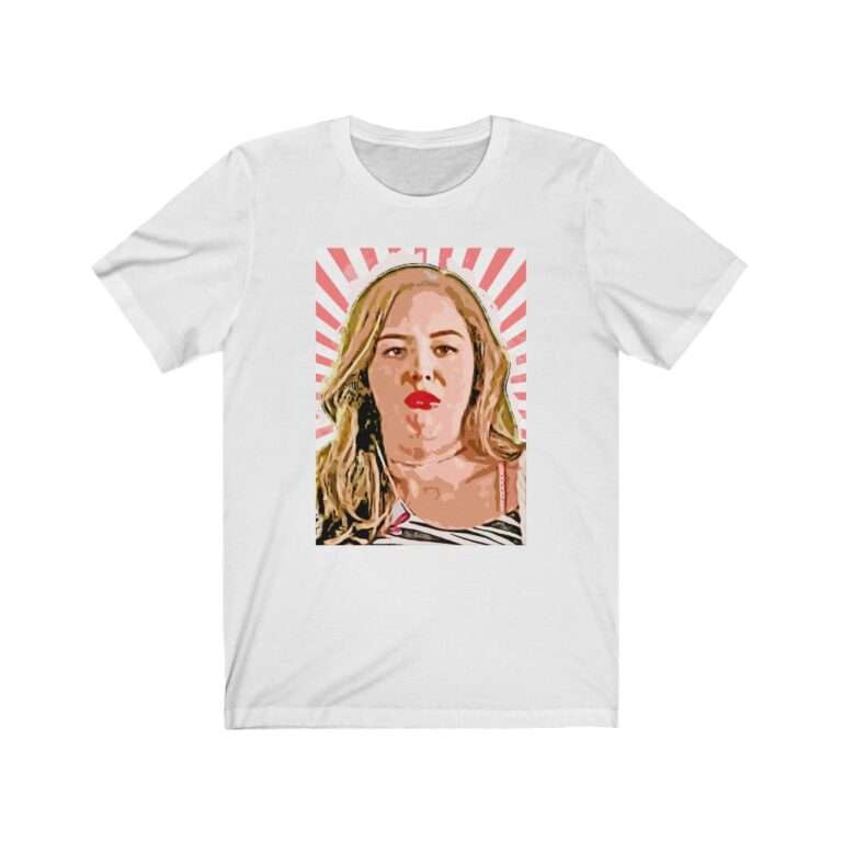 Erica Goldberg Throw Up Face Meme - Premium Unisex T-Shirt - Image 2