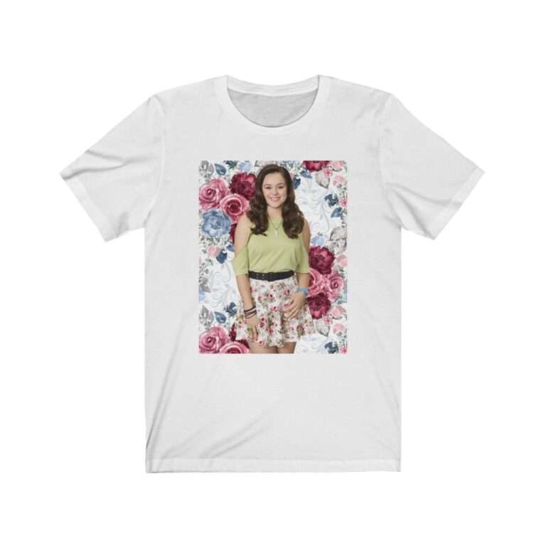 Actress Hayley Orrantia Floral Theme - Premium Unisex T-Shirt - Image 2