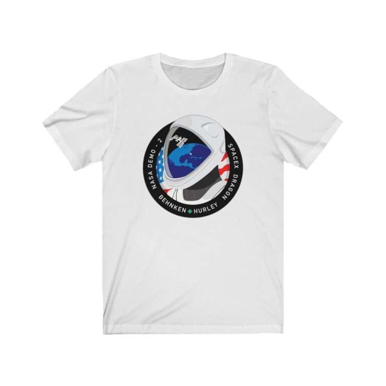 Space Merch Unisex Heavy Cotton Tee for SpaceX Demo-2 Mission Patch - Image 2