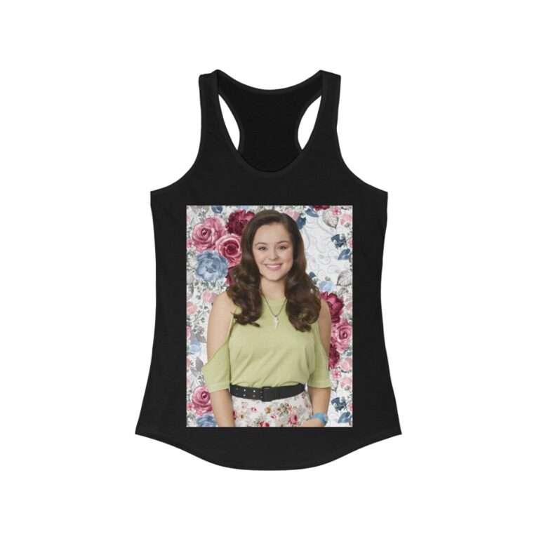 Actress Hayley Orrantia Floral Theme - Women's Racerback Tank - Image 3