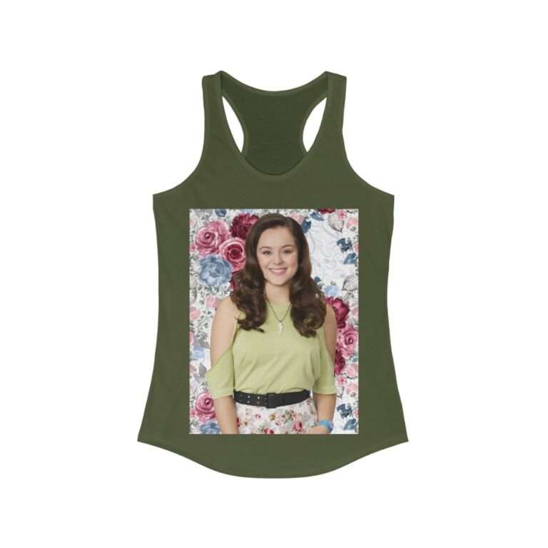 Actress Hayley Orrantia Floral Theme - Women's Racerback Tank - Image 6