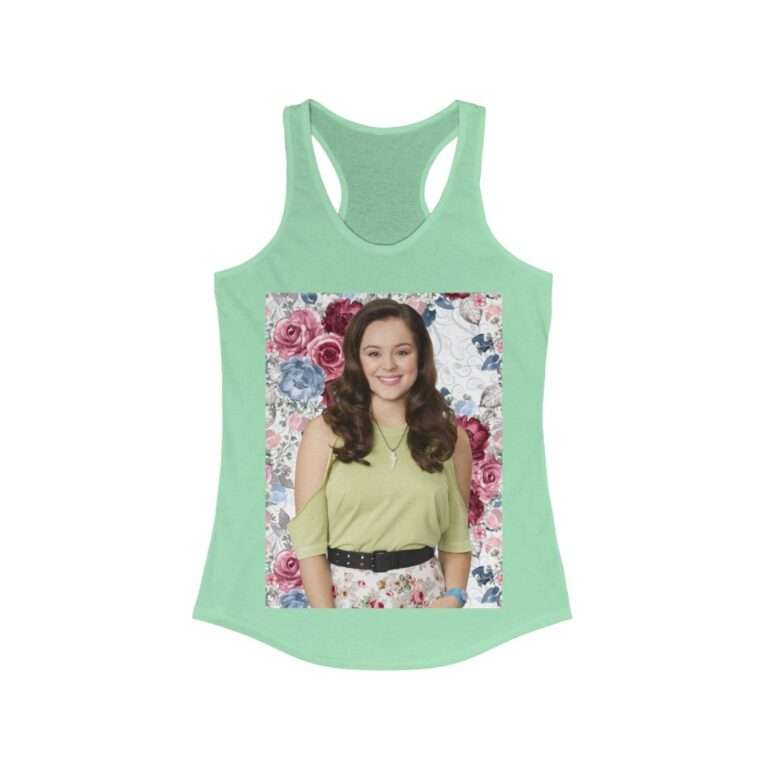 Actress Hayley Orrantia Floral Theme - Women's Racerback Tank - Image 7