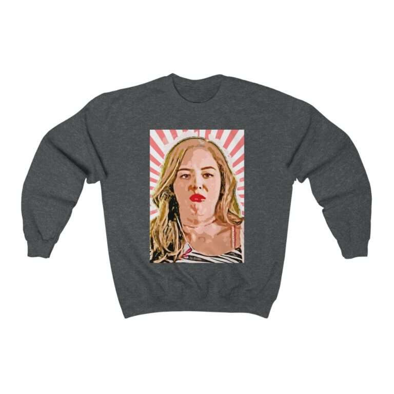 Erica Goldberg Throw Up Face Meme - Sweatshirt - Image 9
