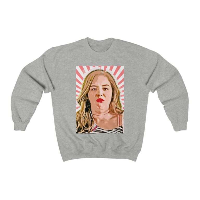 Erica Goldberg Throw Up Face Meme - Sweatshirt - Image 6