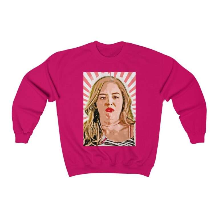 Erica Goldberg Throw Up Face Meme - Sweatshirt - Image 13