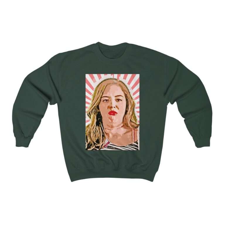 Erica Goldberg Throw Up Face Meme - Sweatshirt - Image 8