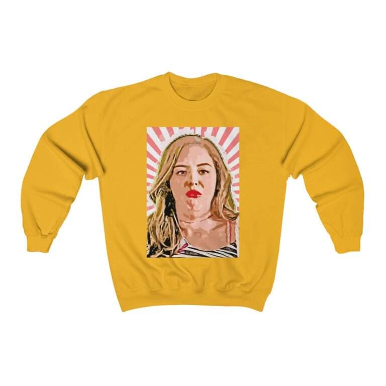Erica Goldberg Throw Up Face Meme - Sweatshirt - Image 4