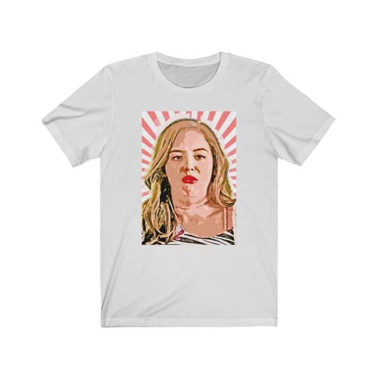 Erica Goldberg Throw Up Face Meme - Premium Unisex T-Shirt - Image 3