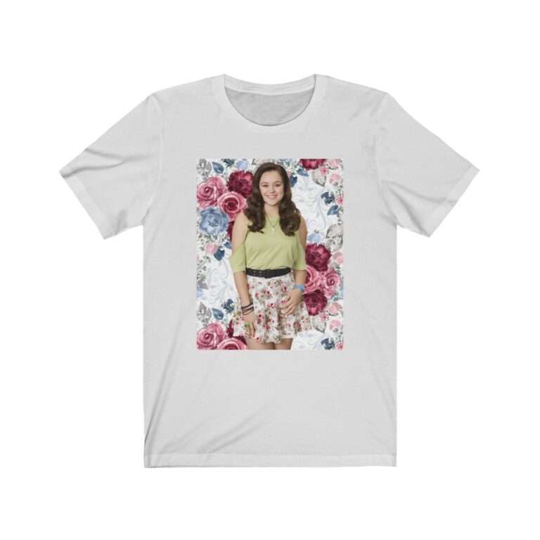 Actress Hayley Orrantia Floral Theme - Premium Unisex T-Shirt - Image 3