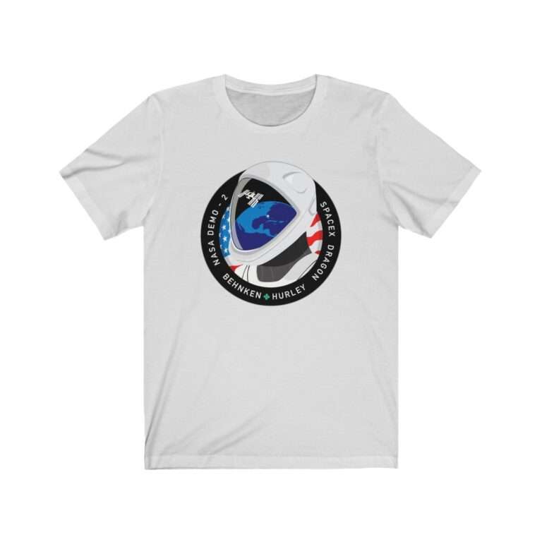 Space Merch Unisex Heavy Cotton Tee for SpaceX Demo-2 Mission Patch - Image 3