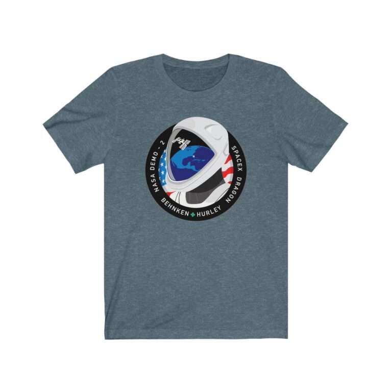Space Merch Unisex Heavy Cotton Tee for SpaceX Demo-2 Mission Patch - Image 11