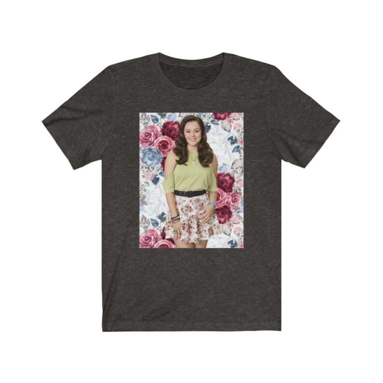 Actress Hayley Orrantia Floral Theme - Premium Unisex T-Shirt - Image 6