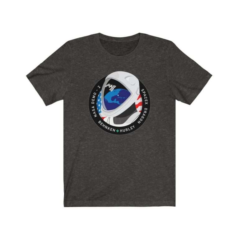 Space Merch Unisex Heavy Cotton Tee for SpaceX Demo-2 Mission Patch - Image 6
