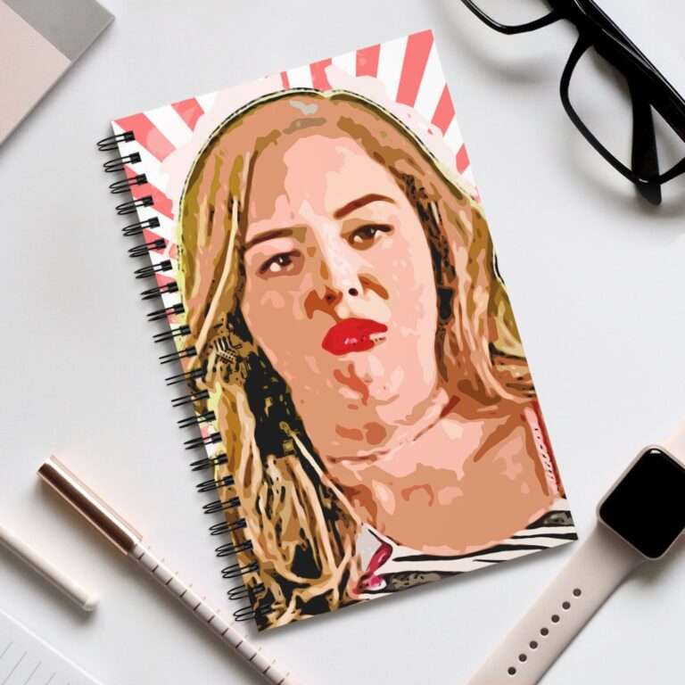 Erica Goldberg Throw Up Face Meme - Spiral Notebook Journal - Image 5