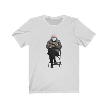 Ash Grey T-Shirt with Bernie Sanders Mittens Meme Print