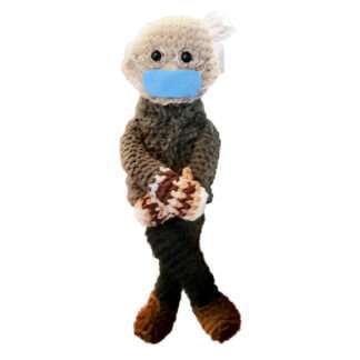 Crochet doll of Bernie Sanders Mittens Meme at Presidential Inauguration