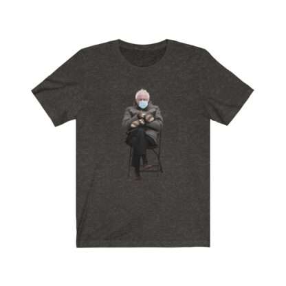 Black Heather Unisex T-Shirt with Bernie Sanders Mittens Meme Print