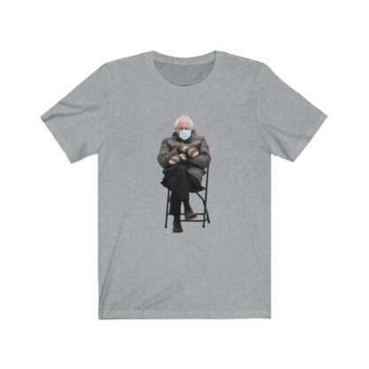 Heather Unisex T-Shirt with Bernie Sanders Mittens Meme Print