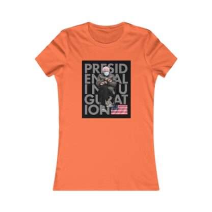 Orange t-shirt for women with presidential inauguration Bernie Sanders meme print