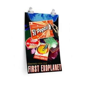 Premium matte print of "51 Pegasi b" travel poster by NASA/JPL