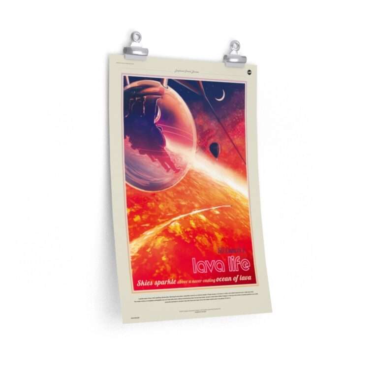 Premium matte print of "55 Cancri e Lava Life" travel poster by NASA/JPL