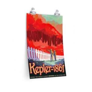 Premium matte print of "Kepler-186f" travel poster by NASA/JPL