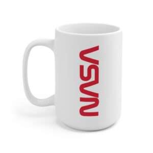 15oz NASA mug featuring NASA worm logo