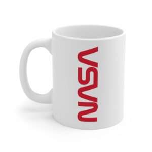 11oz NASA mug featuring NASA worm logo