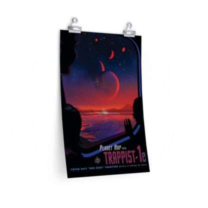 Premium matte print of "Trappist-1e" travel poster by NASA/JPL