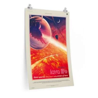 Premium matte print of "55 Cancri e Lava Life" travel poster by NASA/JPL