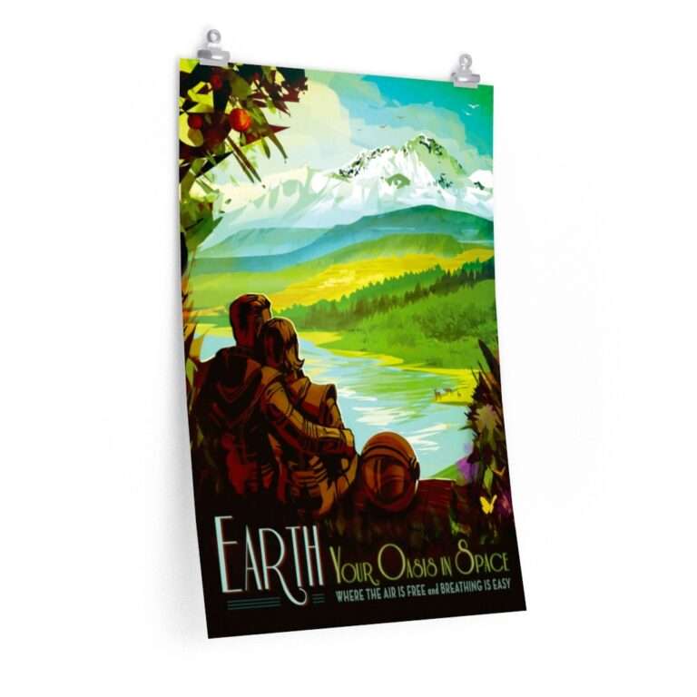Premium matte print of "Earth" travel poster by NASA/JPL