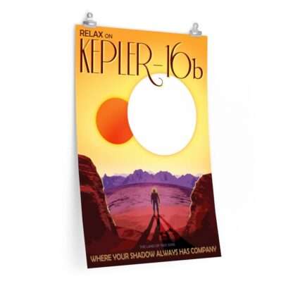 Premium matte print of "Kepler-16b" travel poster by NASA/JPL