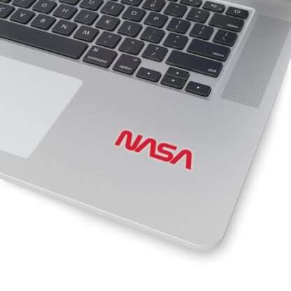 Sticker of red NASA worm logo
