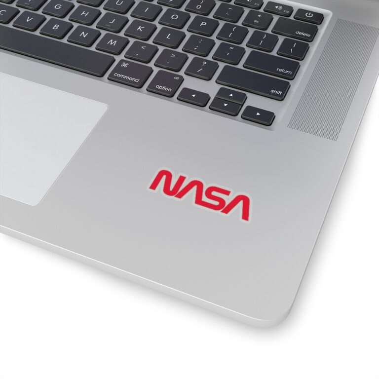 Sticker of red NASA worm logo