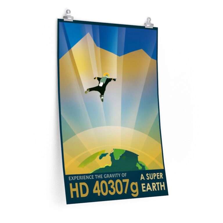 Premium matte print of "Super Earth" travel poster by NASA/JPL