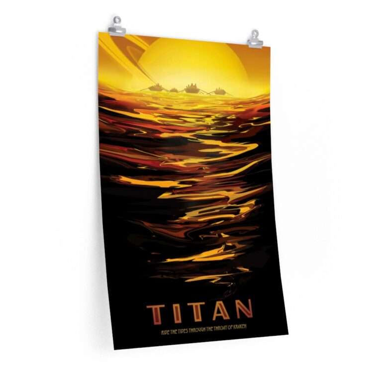Premium matte print of "Titan" travel poster by NASA/JPL