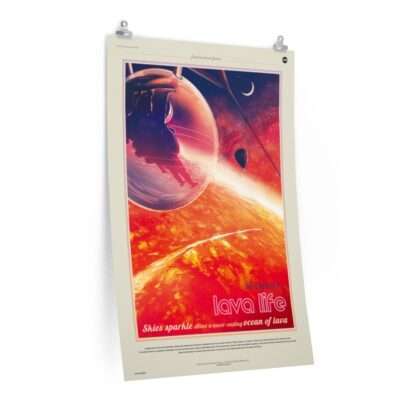 Premium matte print of "55 Cancri e Lava Life" travel poster by NASA/JPL