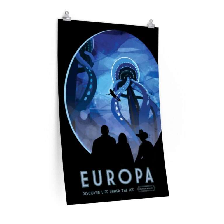 Premium matte print of "Europa" travel poster by NASA/JPL
